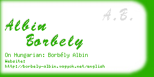 albin borbely business card